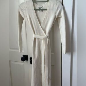 Abercrombie & Fitch Cream Wrap Sweater Dress